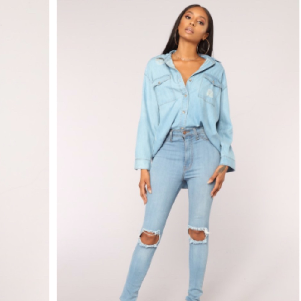 Distressed Long Sleeve Top